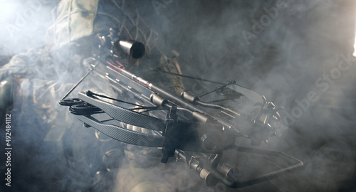 Cuadro en lienzo Fighter with a crossbow. Apocalypse