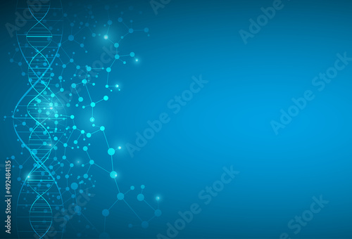 Molecules DNA Structure Connections Science and Research in Biochemistry Digital Background Vector Images
