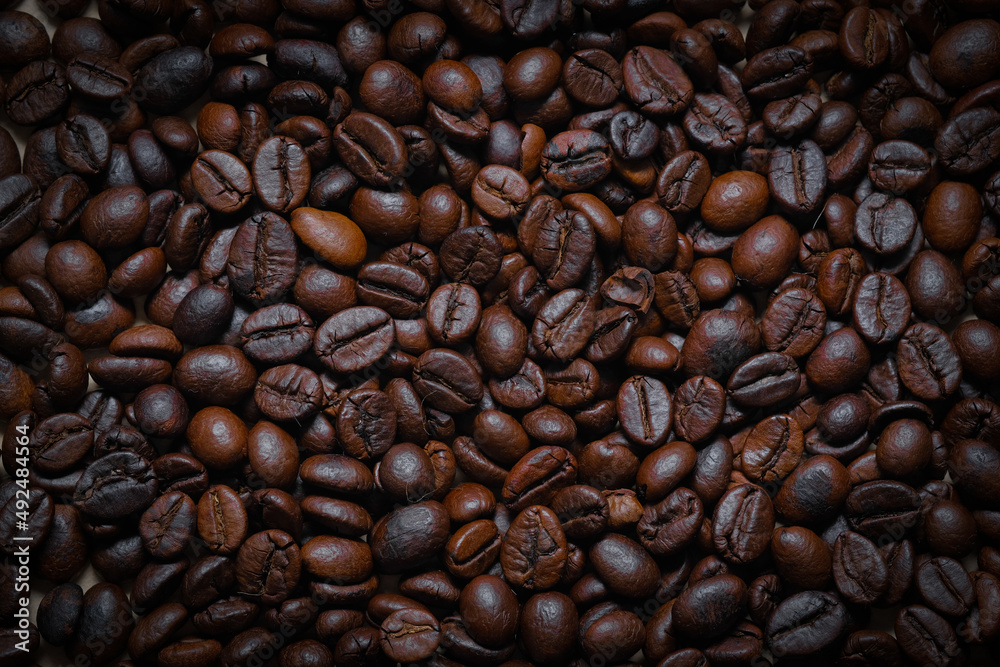 Obraz premium Coffee beans for background and space for text
