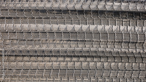 Obraz na plátně Steel wire mesh pile background