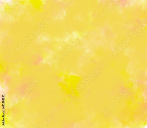 Abstract Watercolors yellow and pink pastel tone , texture of haze ,splashing on white background ,illustration for wallpaper or backdrop 