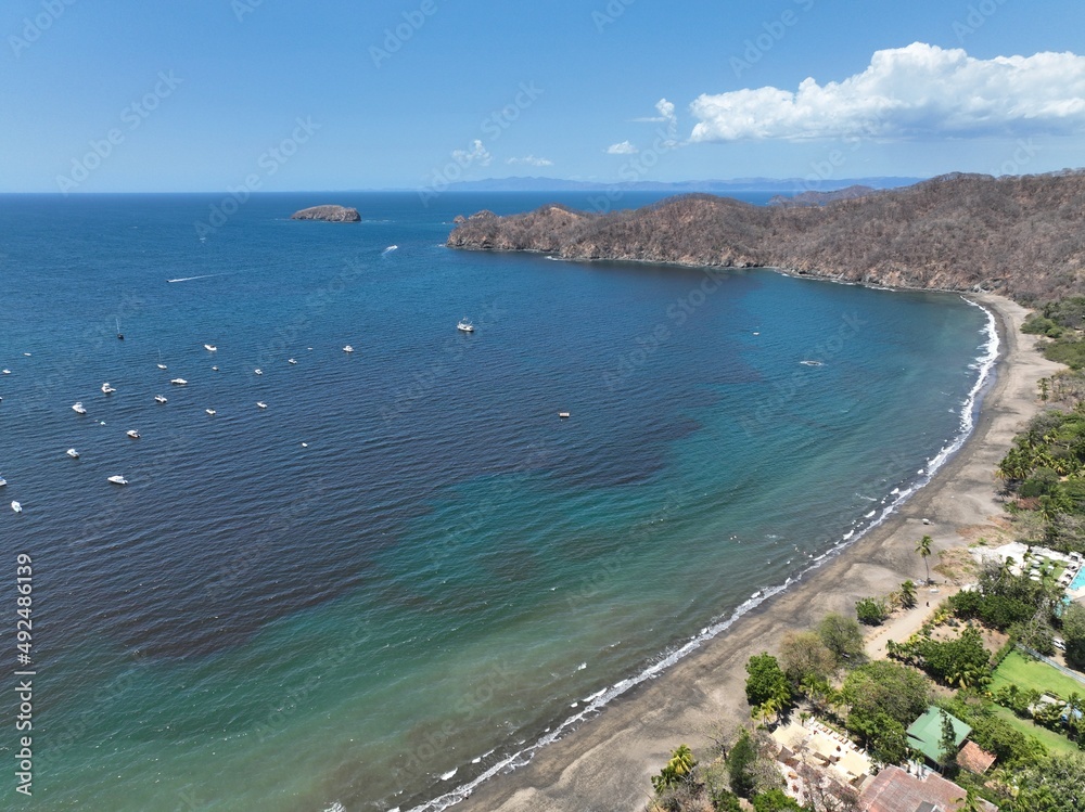 Aerial View of Playas de Coco - Coco Beach in Guanacaste, Costa Rica