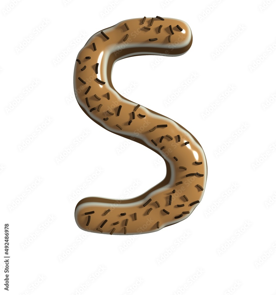 Chocolate Dessert Themed Font Letter S Chocolate Dessert Themed Font Letter S