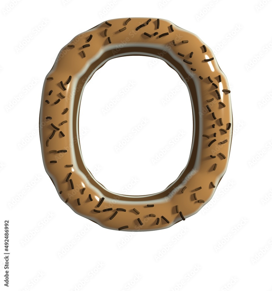 Chocolate Dessert Themed Font Letter O Chocolate Dessert Themed Font Letter O
