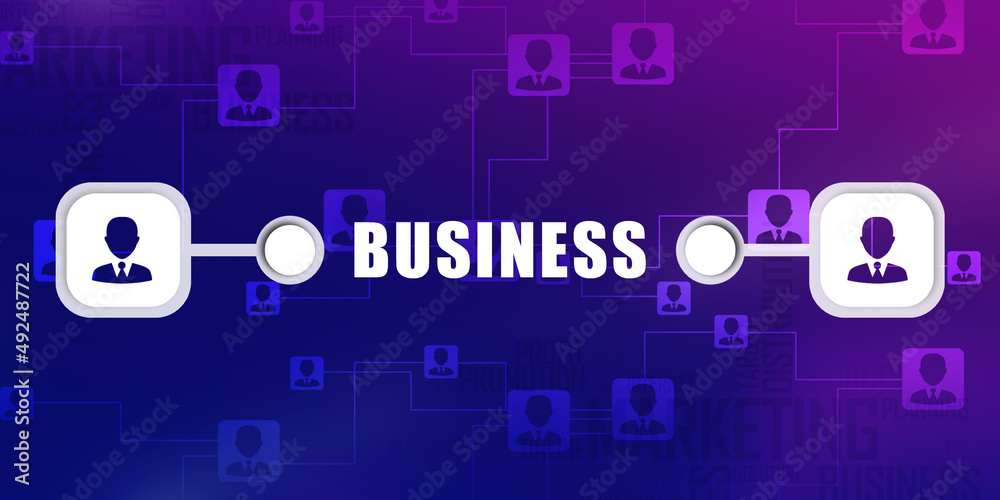 Fototapeta premium 2D Digital Abstract Business Networking background 