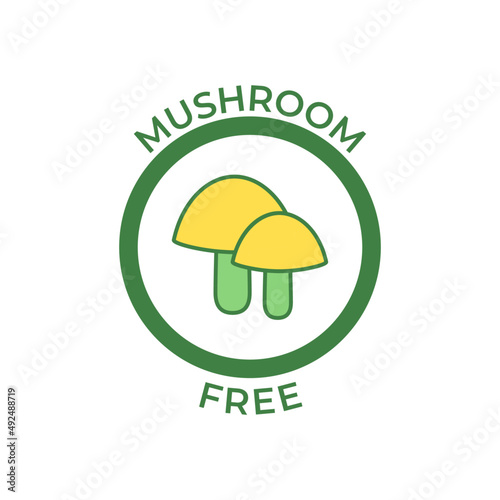 Mushroom free label icon in color icon, isolated on white background 