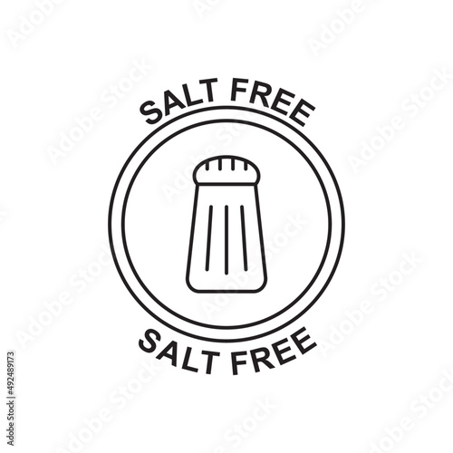 Salt free, sodium free label icon in black line style icon, style isolated on white background