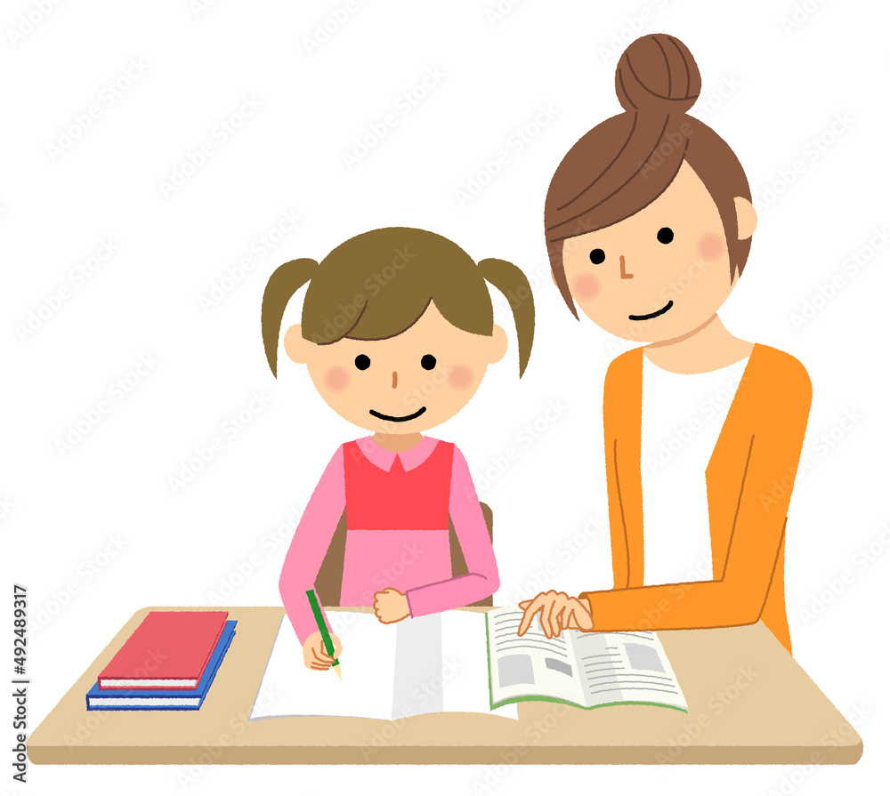 勉強を教えてもらう女の子 勉強を教えてもらう女の子