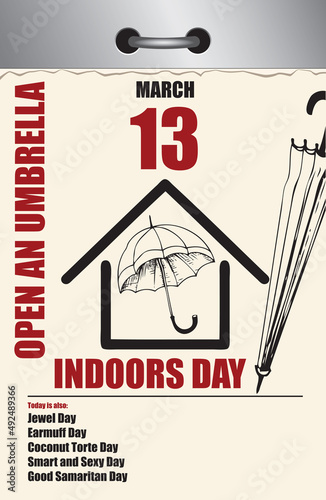 Calendar Open An Umbrella Indoors Day