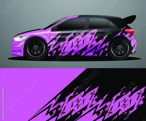 Rally car decal graphic wrap vector  abstract background 