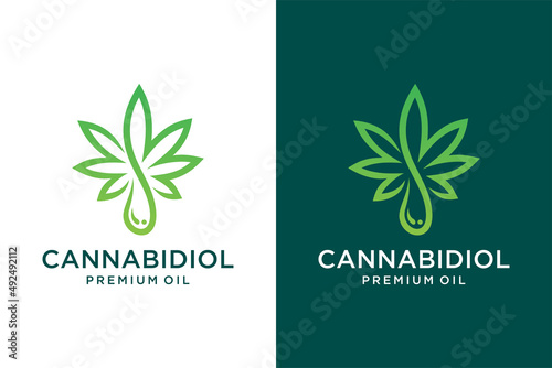 Cannabis oil logo template