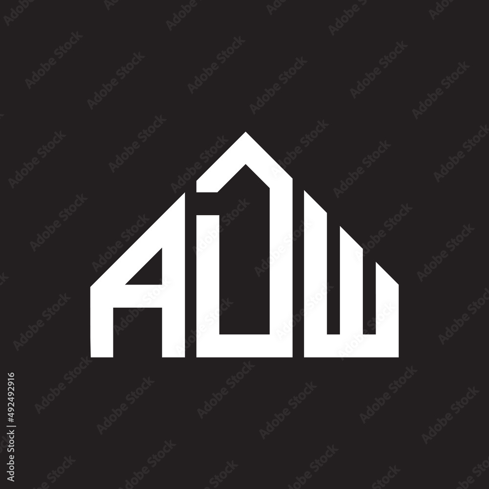 ADW letter logo design. ADW monogram initials letter logo concept. ADW letter design in black background.