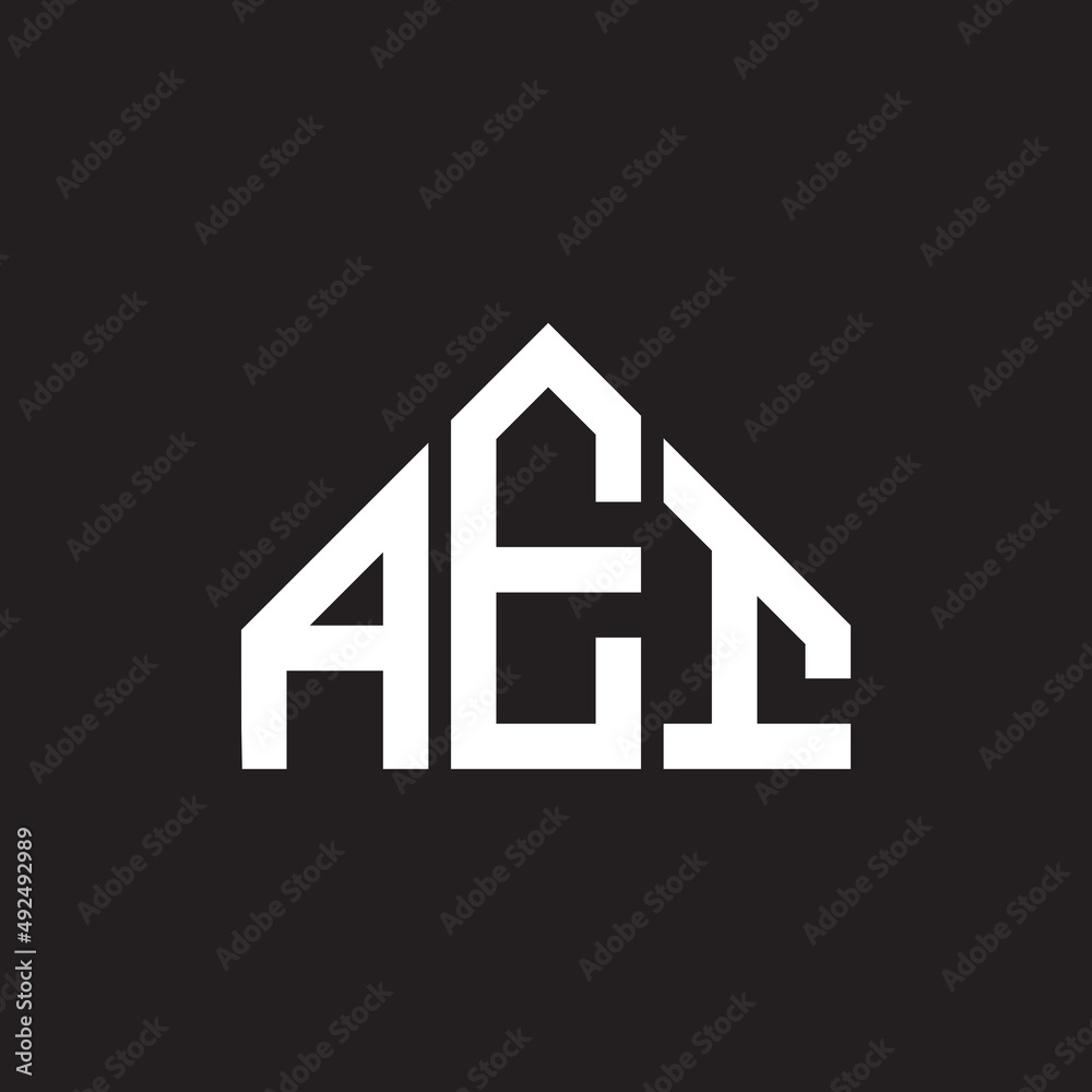 AEI letter logo design. AEI monogram initials letter logo concept. AEI letter design in black background.