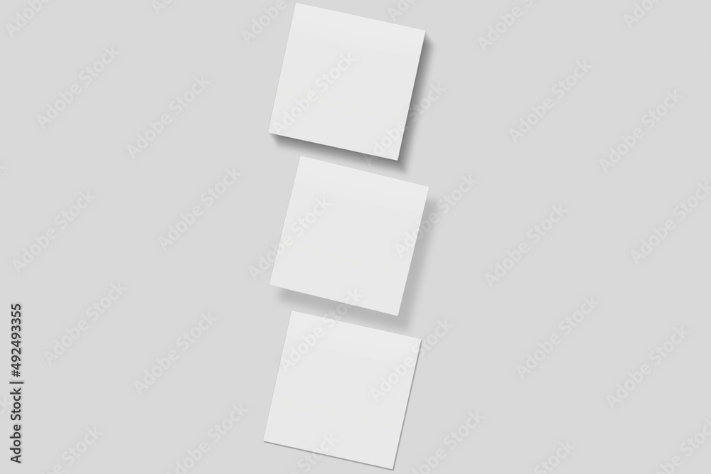 Blank Paper for Mockup. 3D Render. Blank Paper for Mockup. 3D Render.