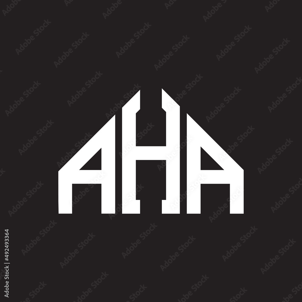 AHA letter logo design. AHA monogram initials letter logo concept. AHA letter design in black background.