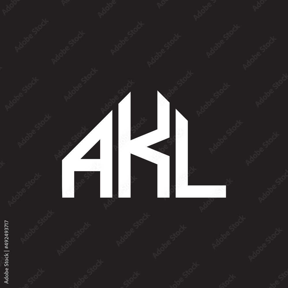 AKL letter logo design. AKL monogram initials letter logo concept. AKL letter design in black background. AKL letter logo design. AKL monogram initials letter logo concept. AKL letter design in black background.