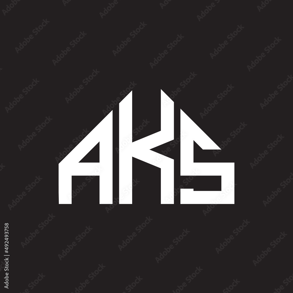 AKS letter logo design. AKS monogram initials letter logo concept. AKS letter design in black background. AKS letter logo design. AKS monogram initials letter logo concept. AKS letter design in black background.