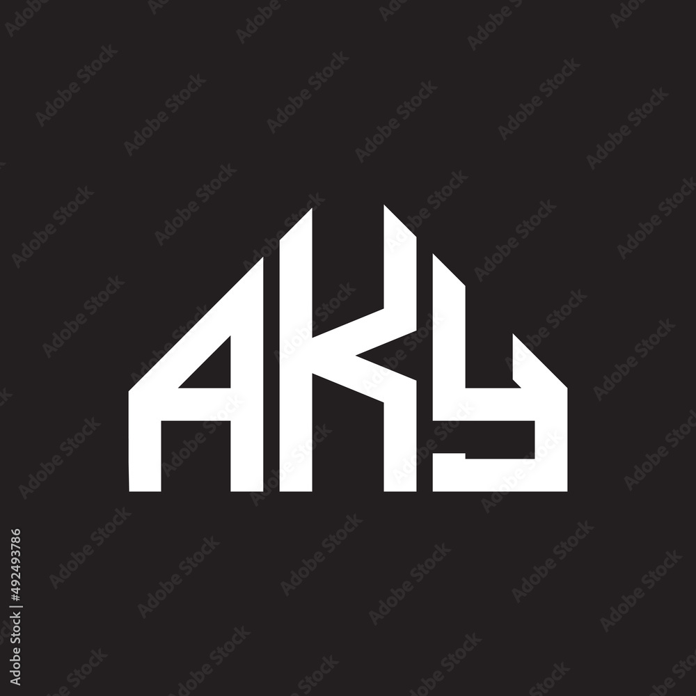 Fototapeta premium AKY letter logo design. AKY monogram initials letter logo concept. AKY letter design in black background.
