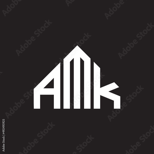 AMK letter logo design. AMK monogram initials letter logo concept. AMK letter design in black background. photo
