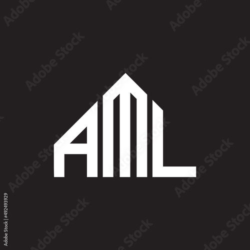 AML letter logo design. AML monogram initials letter logo concept. AML letter design in black background.