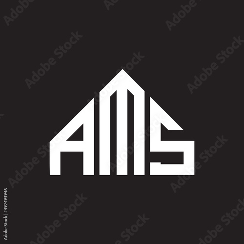 AMS letter logo design. AMS monogram initials letter logo concept. AMS letter design in black background.