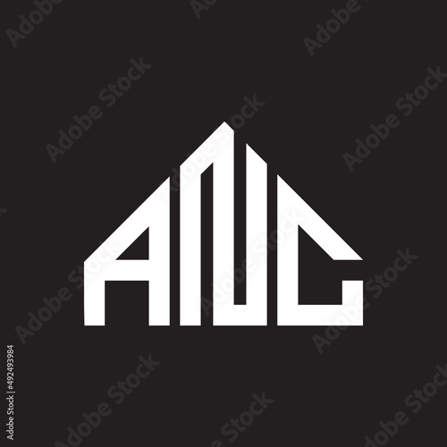 ANC letter logo design. ANC monogram initials letter logo concept. ANC letter design in black background.