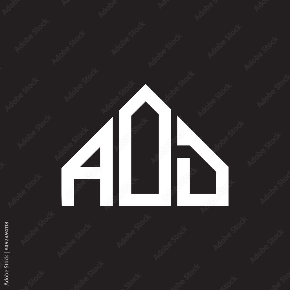 AOD letter logo design. AOD monogram initials letter logo concept. AOD letter design in black background.