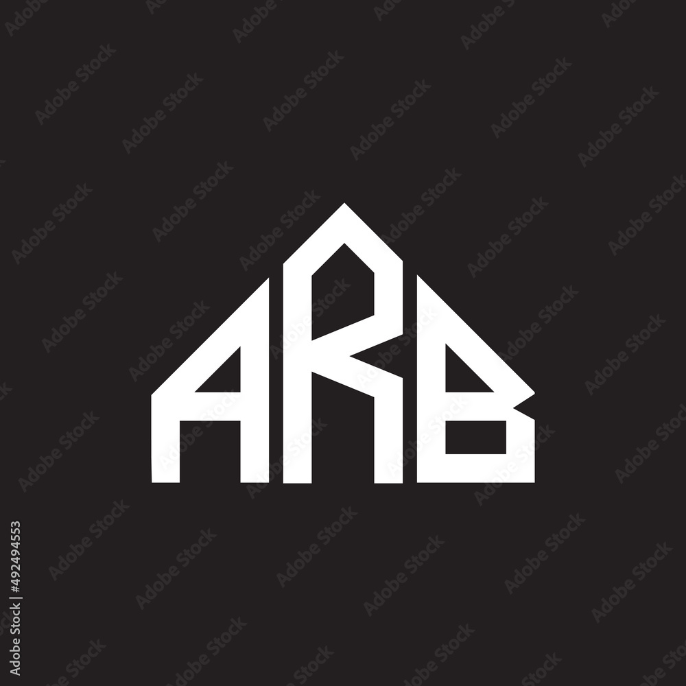 ARB letter logo design. ARB monogram initials letter logo concept. ARB letter design in black background.