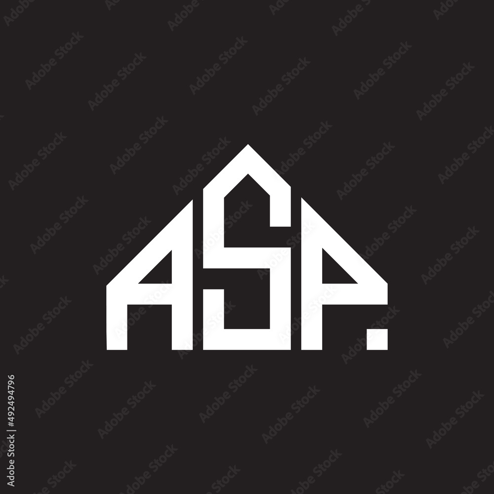 ASP letter logo design. ASP monogram initials letter logo concept. ASP letter design in black background.