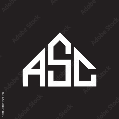 ASC letter logo design. ASC monogram initials letter logo concept. ASC letter design in black background.