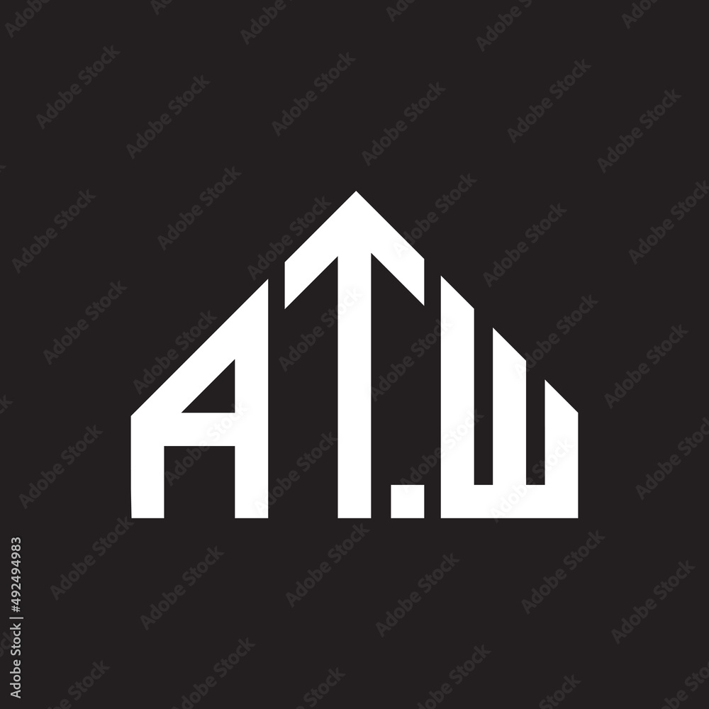 ATW letter logo design. ATW monogram initials letter logo concept. ATW letter design in black background.
