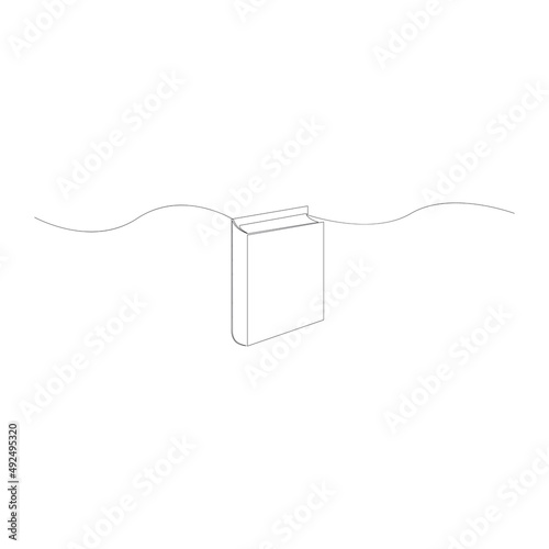 One line book, vector drawing