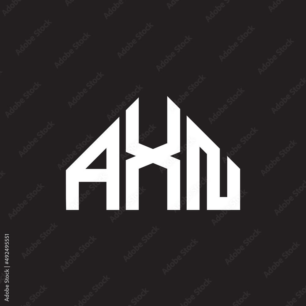 AXN letter logo design. AXN monogram initials letter logo concept. AXN letter design in black background.