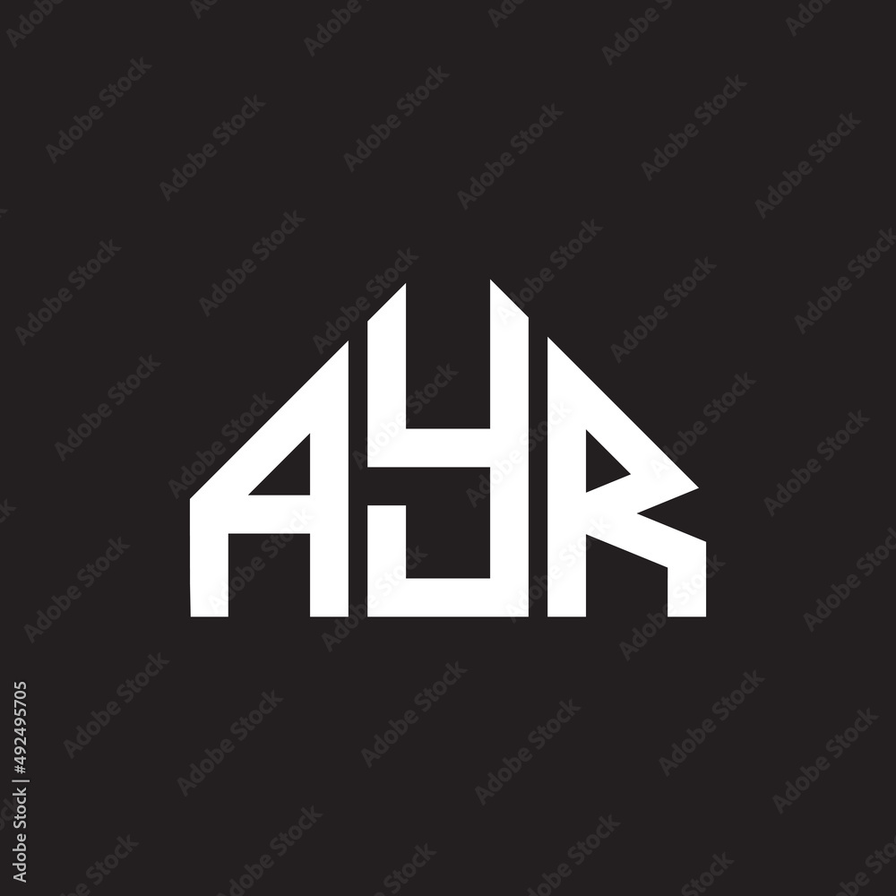 AYR letter logo design. AYR monogram initials letter logo concept. AYR letter design in black background.