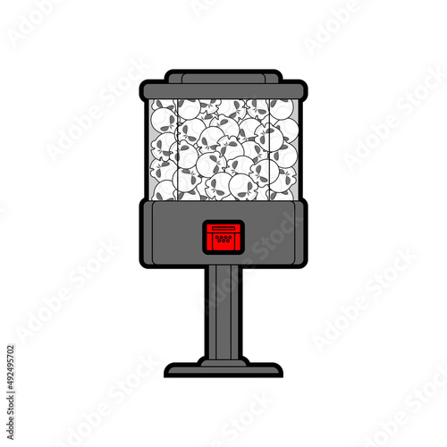 Skull gumball machine isolated. deadly Candy machine Vector illustration. terrible Sweets machine