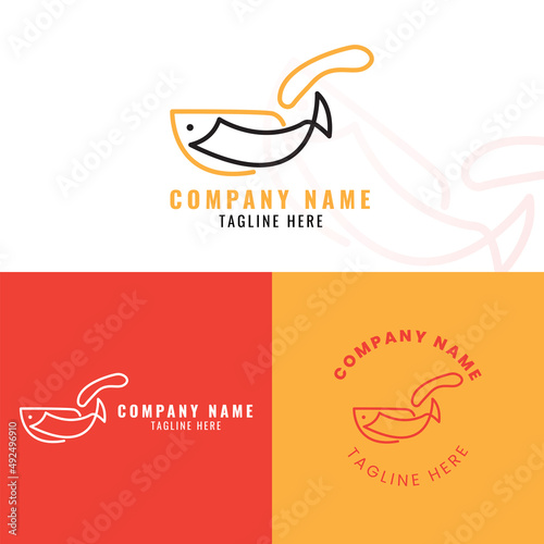 bundle Fish logo vector template, suitable for fishing, restaurant seafood, market shop, business store, aquatic mascot, and environment icon, fish logo design inspiration