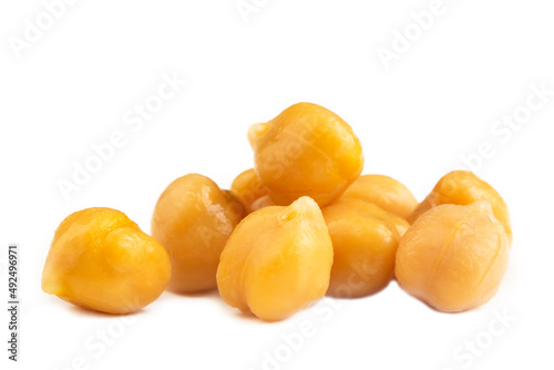 Boiled chickpea on the white background