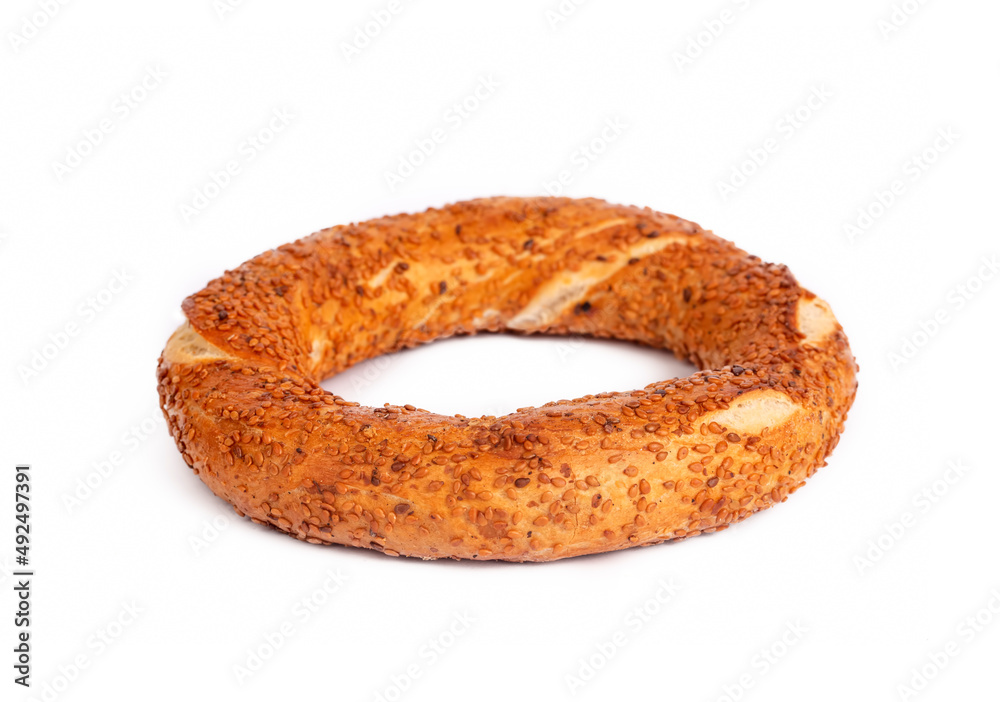Turkish bagel on the white background. Turkish bagel on the white background.
