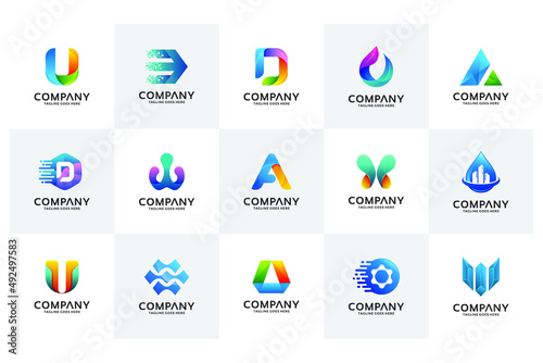 modern company brandign logo vector pack