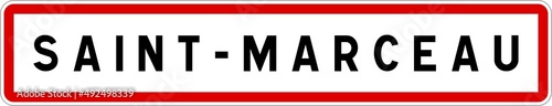 Panneau entrée ville agglomération Saint-Marceau / Town entrance sign Saint-Marceau photo