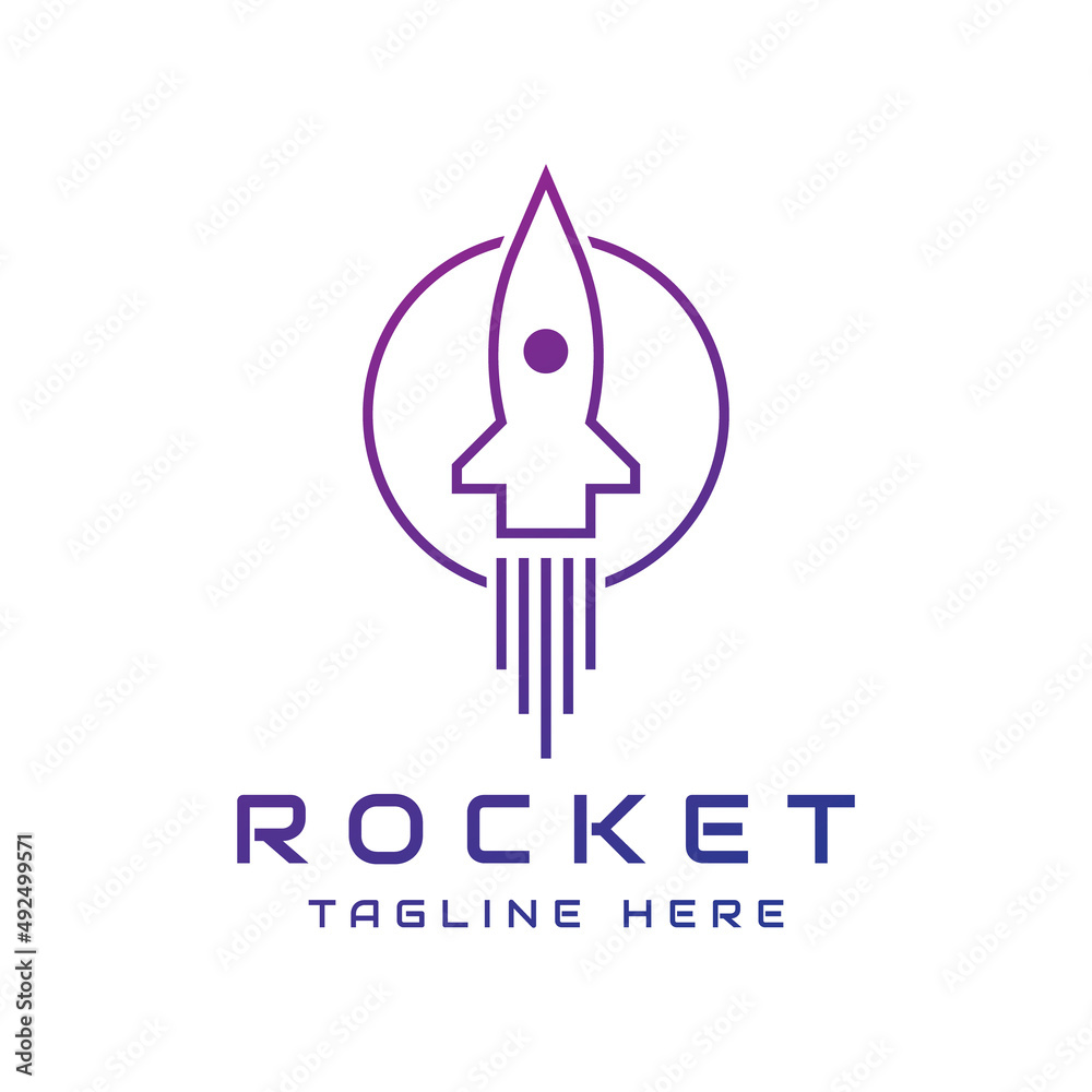 rocket in circle logo design rocket in circle logo design