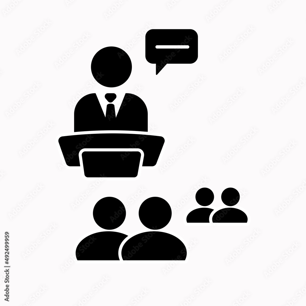 Class group of individuals drawn, lecturer icon Class group of individuals drawn, lecturer icon