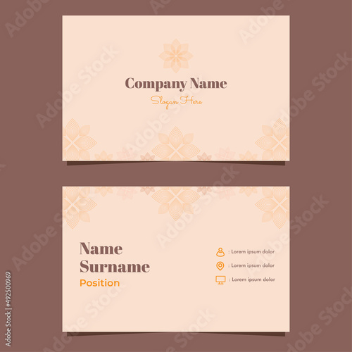 Beautiful flower petals business card template design