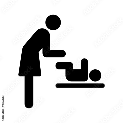 Symbol for women and baby , toilet. High quality black style vector icons