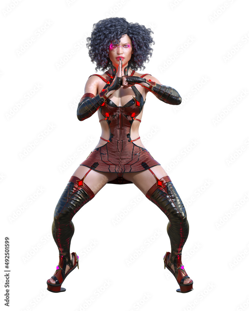 3D assassin warrior amazon woman render. 3D assassin warrior amazon woman render.