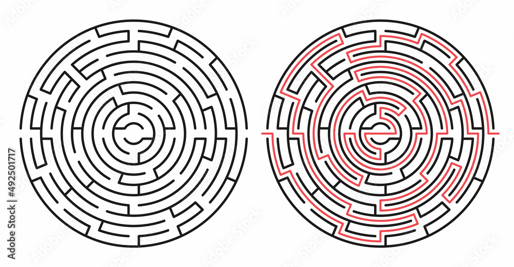 Abstract maze / labyrinth with entry and exit. Vector labyrinth 314. Abstract maze / labyrinth with entry and exit. Vector labyrinth 314.