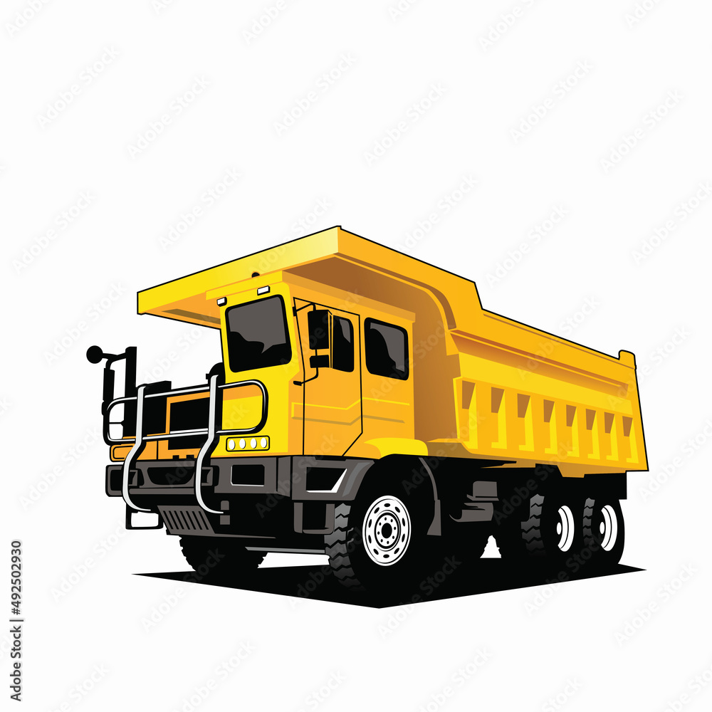 Mining Truck image illustration editable for logo business