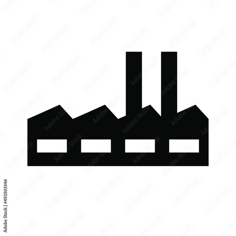 Industry factory production icon design vector graphic. Industry factory production icon design vector graphic.