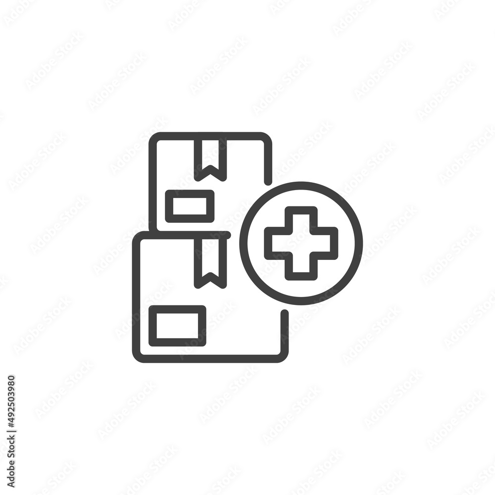 Humanitarian aid line icon Humanitarian aid line icon