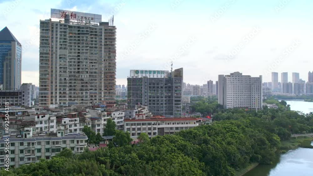 Urban environment of Nanhu Park, Nanning, Guangxi, China